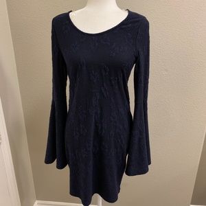 Worn on TV! NWT love, Fire Navy Bell Sleeve Dress